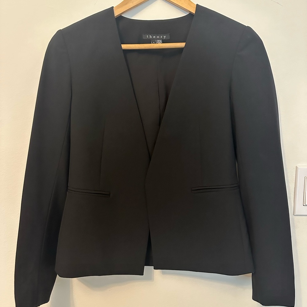 Theory Open Front Blazer Delaven Edition In Black… - image 3
